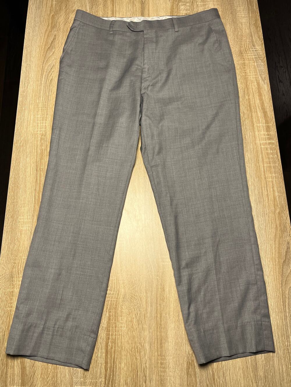 Mantoni Super 140'S Straight Dress Pants Men's Size 36 Gray Flat Front Casual